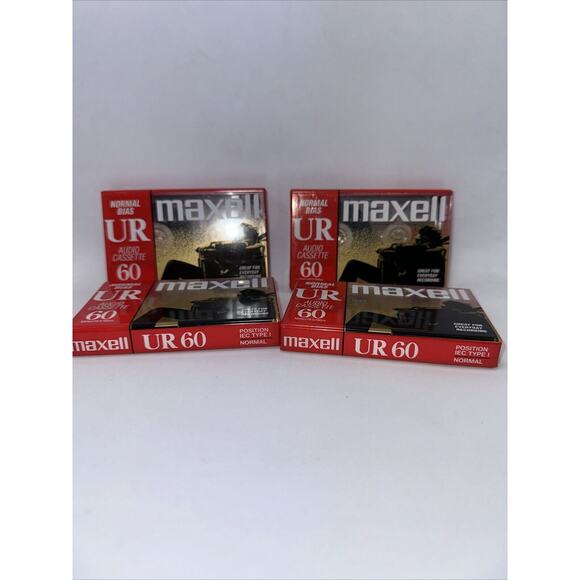 Maxell UR 60 Normal Bias Audio Cassette Tapes - 4 Pack - New Sealed‎ - Picture 3 of 6